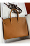 Hermes Birkin 35 Retourne Handmade Bag In Gold Epsom Calfskin  Replica