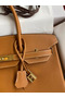 Hermes Birkin 35 Retourne Handmade Bag In Gold Epsom Calfskin  Replica