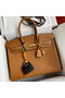 Hermes Birkin 35 Retourne Handmade Bag In Gold Epsom Calfskin  Replica