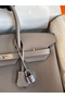 Hermes Birkin 35 Retourne Handmade Bag In Gris Asphalt Clemence Leather  Replica