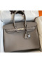 Hermes Birkin 35 Retourne Handmade Bag In Gris Asphalt Clemence Leather  Replica