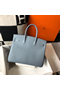 Hermes Birkin 35cm Bag In Blue Lin Clemence Leather GHW  Replica
