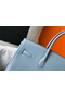 Hermes Birkin 35cm Bag In Blue Lin Clemence Leather GHW  Replica