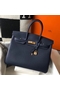 Hermes Birkin 35cm Bag In Dark Blue Clemence Leather GHW  Replica