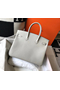Hermes Birkin 35cm Bag In Pearl Grey Clemence Leather GHW  Replica