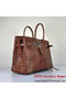 Hermes Birkin 35CM Croco Leather Tote Bag Dark Brown  Replica