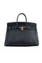 Hermes Birkin 35CM Tote Bag Black Grainy Leather Gold  Replica