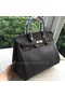 Hermes Birkin 35CM Tote Bag Black Litchi Leather BK35 Gold  Replica