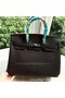 Hermes Birkin 35CM Tote Bag Black Litchi Leather BK35 Silver  Replica
