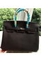 Hermes Birkin 35CM Tote Bag Black Litchi Leather BK35 Silver  Replica
