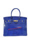 Hermes Birkin 35CM Tote Bag Blue Iridescent Croco Leather Gold  Replica