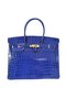 Hermes Birkin 35CM Tote Bag Blue Iridescent Croco Leather Gold  Replica