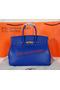 Hermes Birkin 35CM Tote Bag Blue Original Grainy Leather H35 Gold  Replica