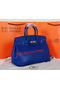 Hermes Birkin 35CM Tote Bag Blue Original Grainy Leather H35 Gold  Replica