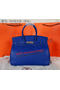 Hermes Birkin 35CM Tote Bag Blue Original Grainy Leather H35 Silver  Replica