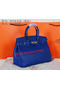 Hermes Birkin 35CM Tote Bag Blue Original Grainy Leather H35 Silver  Replica