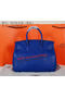 Hermes Birkin 35CM Tote Bag Blue Original Grainy Leather H35 Silver  Replica