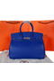Hermes Birkin 35CM Tote Bag Blue Original Grainy Leather H35 Silver  Replica