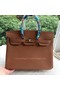 Hermes Birkin 35CM Tote Bag Brown Litchi Leather BK35 Gold  Replica
