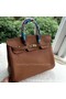 Hermes Birkin 35CM Tote Bag Brown Litchi Leather BK35 Gold  Replica