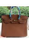 Hermes Birkin 35CM Tote Bag Brown Litchi Leather BK35 Gold  Replica
