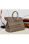 Hermes Birkin 35CM Tote Bag Gray Clemence Leather H35 Gold  Replica