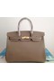 Hermes Birkin 35CM Tote Bag Gray Clemence Leather H6089 Gold  Replica