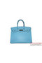 Hermes Birkin 35CM Tote Bag Light Blue Palm Pattern Leather H6089 Silver  Replica