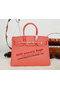 Hermes Birkin 35CM Tote Bag Light Red Clemence Leather H35 Gold  Replica