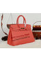 Hermes Birkin 35CM Tote Bag Light Red Clemence Leather H35 Gold  Replica