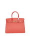 Hermes Birkin 35CM Tote Bag Light Red Clemence Leather H35 Gold  Replica