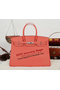 Hermes Birkin 35CM Tote Bag Light Red Clemence Leather H35 Silver  Replica