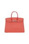 Hermes Birkin 35CM Tote Bag Light Red Clemence Leather H35 Silver  Replica