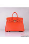 Hermes Birkin 35CM Tote Bag Orange Clemence Leather H6089 Gold  Replica