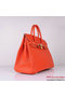 Hermes Birkin 35CM Tote Bag Orange Clemence Leather H6089 Gold  Replica
