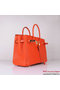 Hermes Birkin 35CM Tote Bag Orange Clemence Leather H6089 Gold  Replica