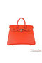Hermes Birkin 35CM Tote Bag Orange Clemence Leather H6089 Gold  Replica