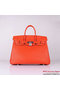 Hermes Birkin 35CM Tote Bag Orange Clemence Leather H6089 Silver  Replica