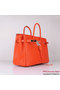 Hermes Birkin 35CM Tote Bag Orange Clemence Leather H6089 Silver  Replica