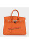 Hermes Birkin 35CM Tote Bag Orange Original Leather H35 Silver  Replica