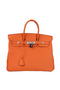 Hermes Birkin 35CM Tote Bag Orange Original Leather H35 Silver  Replica