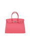 Hermes Birkin 35CM Tote Bag Pink Clemence Leather H35 Silver  Replica