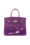 Hermes Birkin 35CM Tote Bag Purple Iridescent Croco Leather Gold  Replica