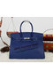 Hermes Birkin 35CM Tote Bag RoyalBlue Clemence Leather H35 Silver  Replica