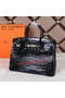 Hermes Birkin 35CM Tote Bag Shiny Croco Leather H35C Black  Replica