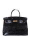 Hermes Birkin 35CM Tote Bag Shiny Croco Leather H35C Black  Replica