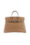 Hermes Birkin 35CM Tote Bags Apricot Ostrich Leather H6089 Silver  Replica