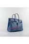 Hermes Birkin 35CM Tote Bags Blue Ostrich Leather H6089 Silver  Replica