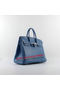Hermes Birkin 35CM Tote Bags Blue Ostrich Leather H6089 Silver  Replica