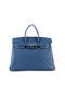 Hermes Birkin 35CM Tote Bags Blue Ostrich Leather H6089 Silver  Replica